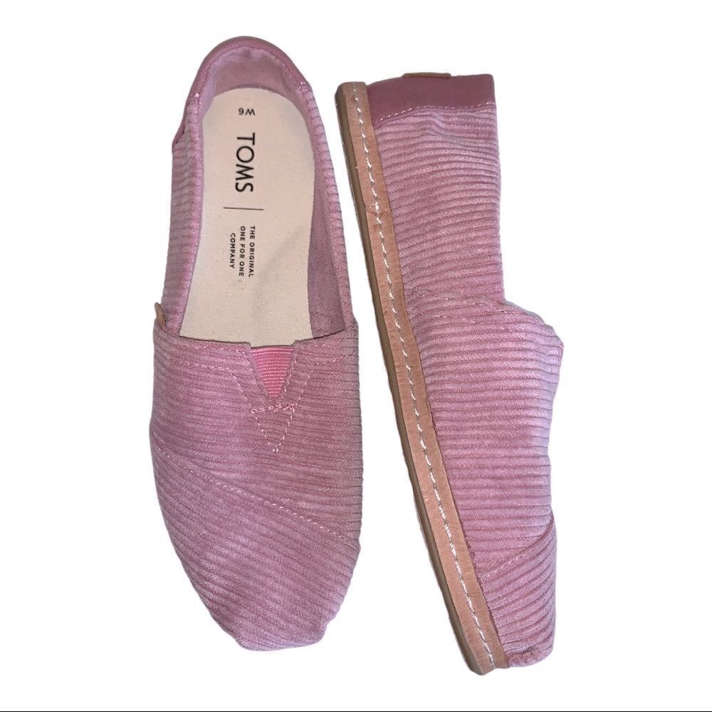 NEW | TOMS Womens Slip On Flats Pink Micro Corduroy Sz 6 - Picture 4 of 13